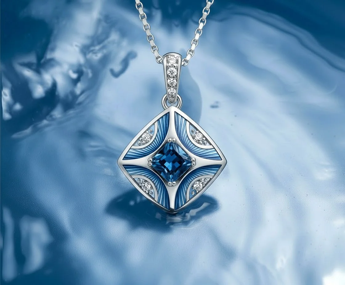 Подвеска "Эдмон" с синим сапфиром